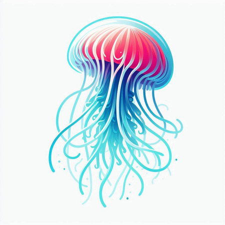 jellyfish on a white background, vector illustration, eps10のイラスト素材