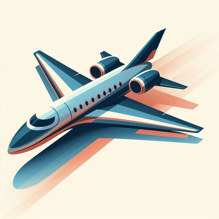 Airplane flying in the sky. Vector illustration of the aircraft.のイラスト素材