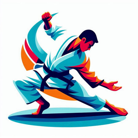 Taekwondo vector illustration, isolated on a white background.のイラスト素材