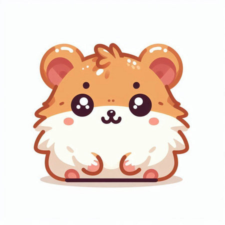 Cute hamster cartoon vector illustration. Cute little hamster character.のイラスト素材