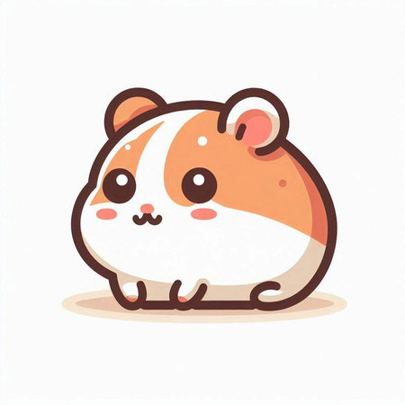 Cute hamster vector illustration. Cute hamster cartoon character.のイラスト素材