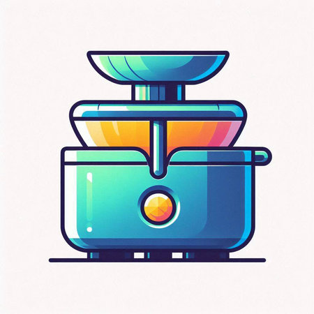 Illustration of a modern electric meat grinder on a white backgroundのイラスト素材