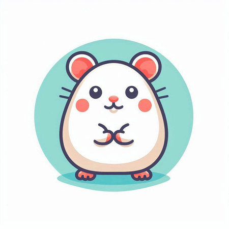 Cute hamster. Vector illustration in a flat cartoon style.のイラスト素材
