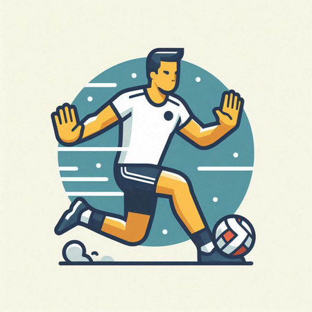 Illustration of a volleyball player kicking the ball. Vector illustration in retro style.のイラスト素材