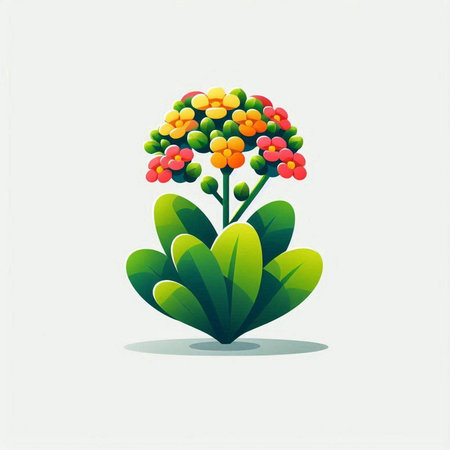 Colorful flower icon in flat style on white background. Vector illustration.のイラスト素材