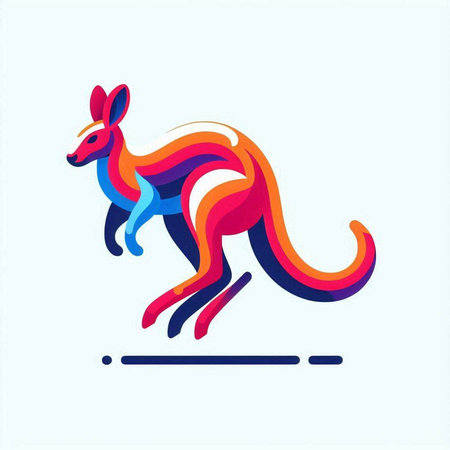 Kangaroo logo design vector template. Kangaroo logotype concept.のイラスト素材