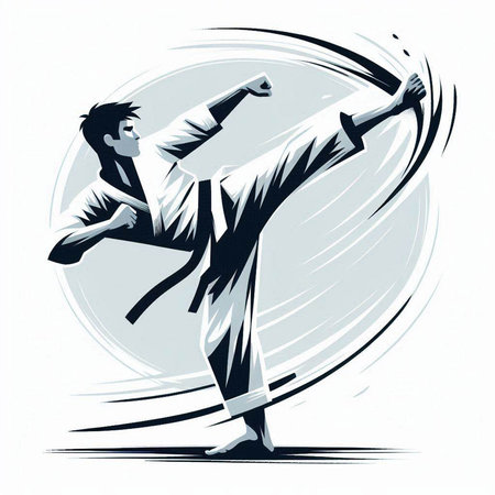 Karate illustration. Martial arts. Karate. Vector illustration.のイラスト素材
