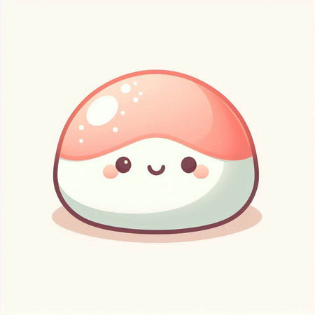 Cute cartoon sushi roll isolated on white background. Vector illustration.のイラスト素材
