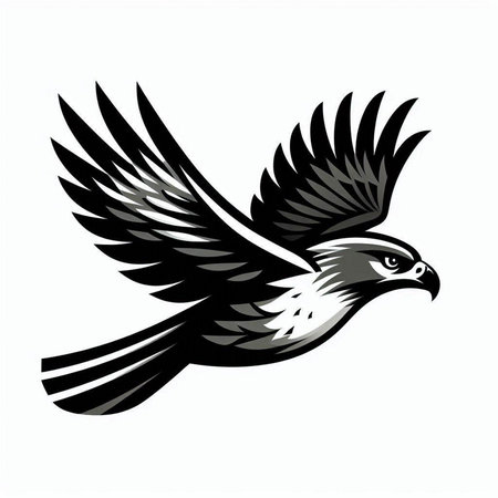 Eagle flying in the sky. Vector illustration on white background.のイラスト素材