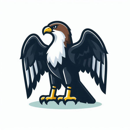 Illustration of an eagle on a white background. Vector illustration.のイラスト素材