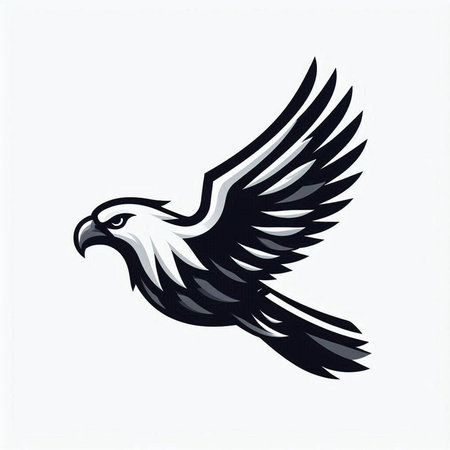 eagle logo vector illustration on white background. eagle logo designのイラスト素材