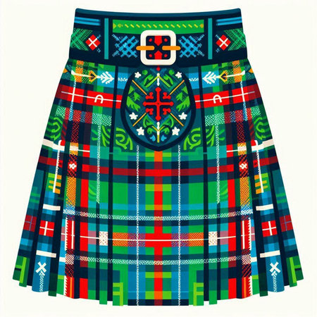 Illustration of a traditional ukrainian skirt with embroideryのイラスト素材