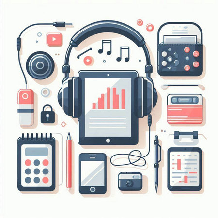 Set of flat design icons of electronic devices and gadgets. Vector illustrationのイラスト素材