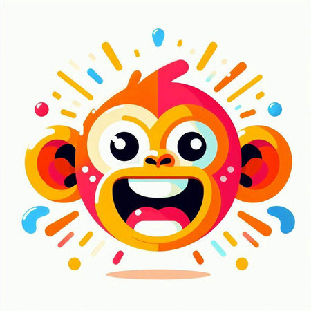 Funny emoticon with eyes and mouth. Vector cartoon illustration.のイラスト素材