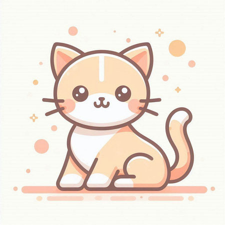 Cute cartoon cat. Colorful vector illustration in flat style.のイラスト素材