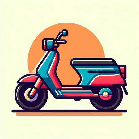 Retro scooter. Motorcycle icon. Vector illustration. EPS 10のイラスト素材