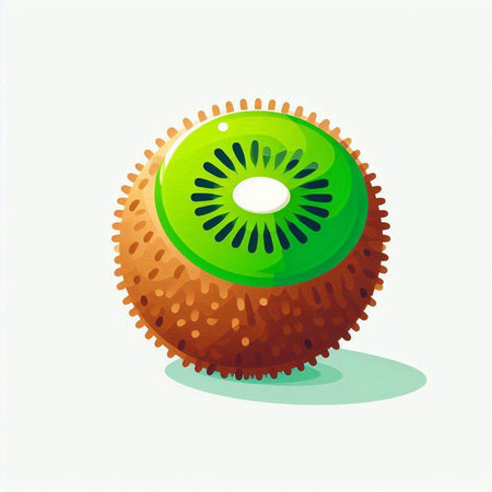 Kiwi fruit icon isolated on white background. Vector illustration.のイラスト素材