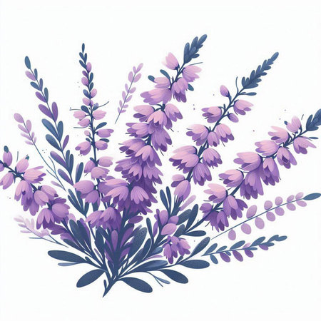 Floral background with purple flowers. Watercolor. Vector illustration.のイラスト素材