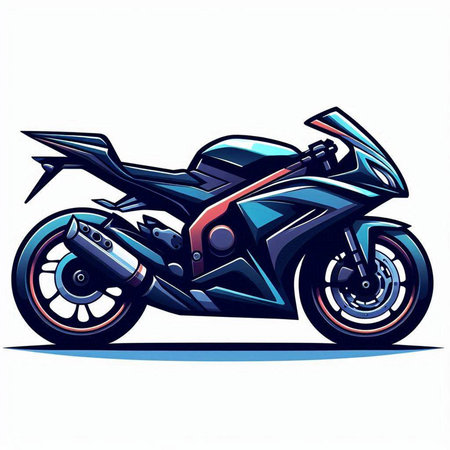 motorcycle vector illustration, isolated on white background, vector illustrationのイラスト素材