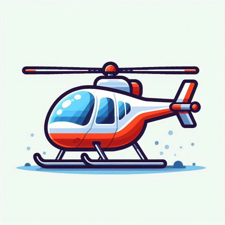 Helicopter icon. Cartoon vector illustration of helicopter vector icon for web designのイラスト素材