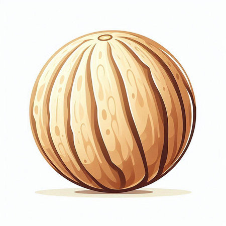 Illustration of a whole ripe melon on a white background.のイラスト素材
