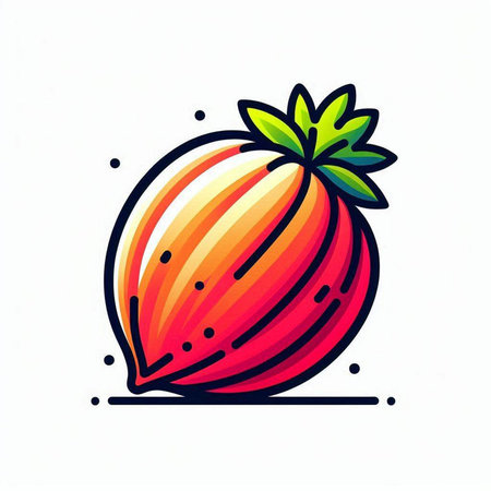 Vector illustration of a strawberry. Isolated on a white background.のイラスト素材