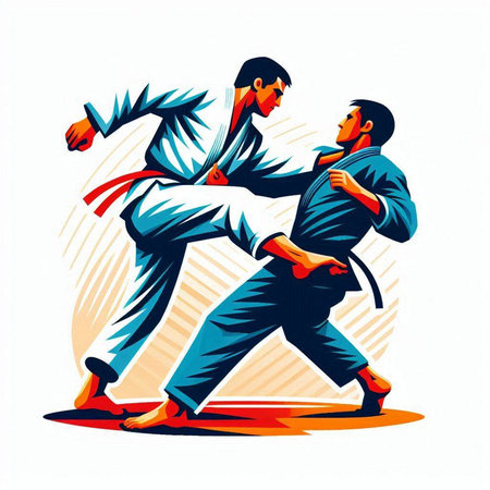 Martial arts, karateial arts, vector illustration.のイラスト素材