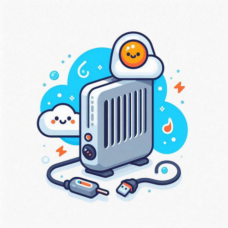 Illustration of a Heating radiator in a flat style on a white backgroundのイラスト素材