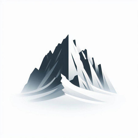 abstract image of a mountain on a white background, vector illustrationのイラスト素材