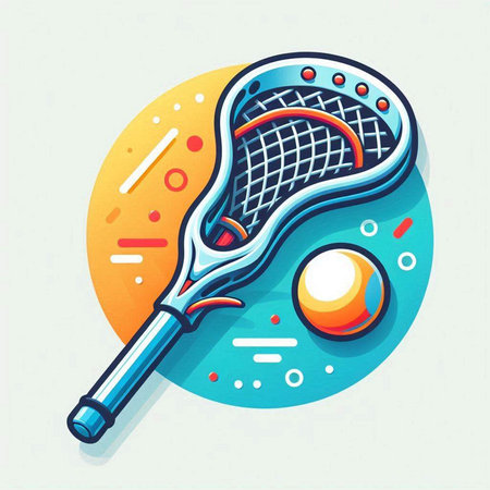 Tennis racket, ball and racket. Vector illustration in flat styleのイラスト素材
