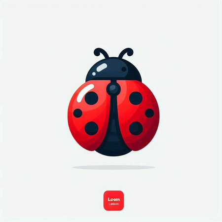 Ladybug isolated on white background. Vector illustration in flat style.のイラスト素材