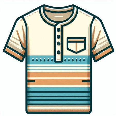 Illustration of a t-shirt with a pattern on a white backgroundのイラスト素材