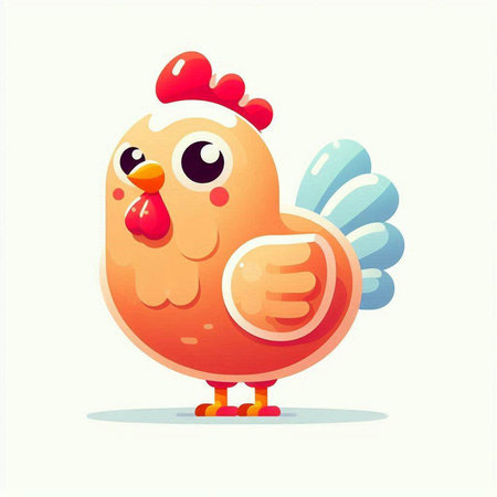 Cute cartoon rooster. Vector illustration of a rooster.のイラスト素材
