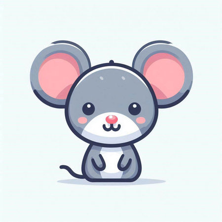 Cute mouse cartoon vector illustration. Cute little mouse character.のイラスト素材