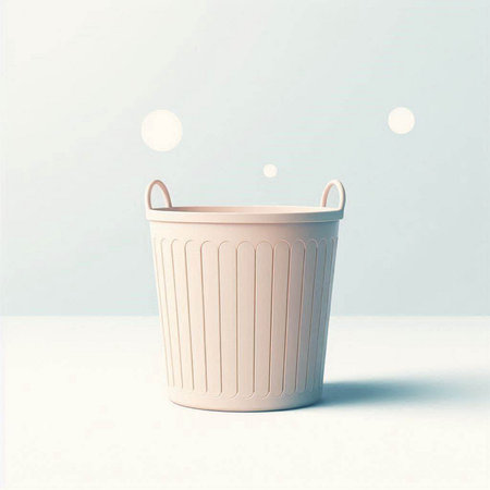 trash can icon on white background, 3d render illustration.のイラスト素材