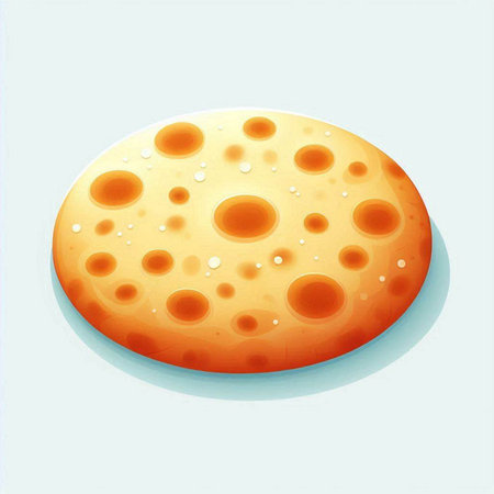 Illustration of cheese with holes on a blue background, vector illustrationのイラスト素材