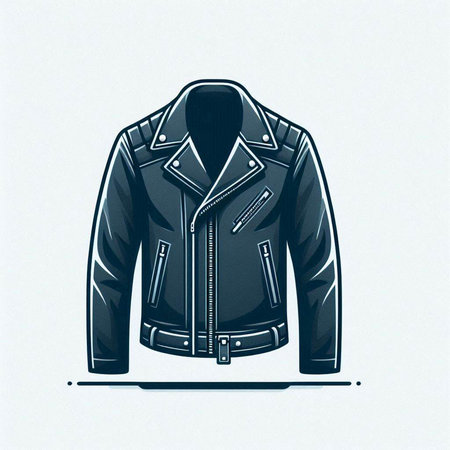 Stylized vector illustration of a leather jacket on a white backgroundのイラスト素材