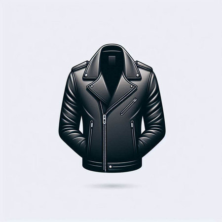 Men's leather jacket isolated on a white background. Vector illustration.のイラスト素材