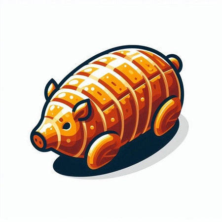 Illustration of a piggy bank isolated on a white background.のイラスト素材