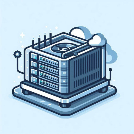 Data center server isometric 3d vector illustration. Data center concept.のイラスト素材