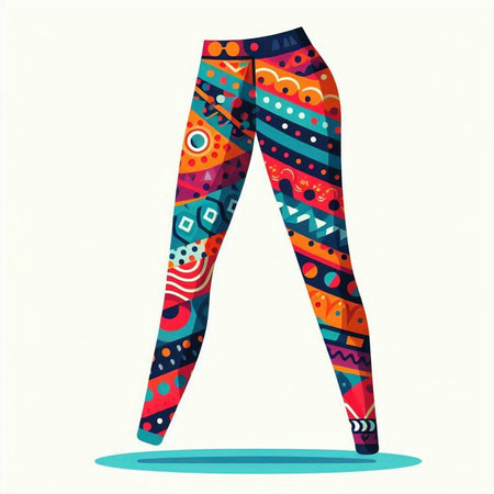 Colorful leggings with ethnic ornament. Vector illustration for your designのイラスト素材