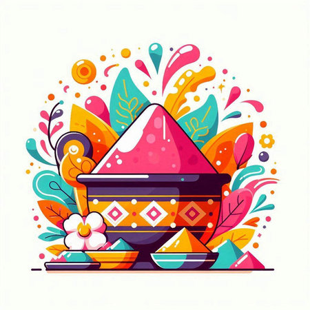 Illustration of fish and rice on a plate. Vector illustration.のイラスト素材