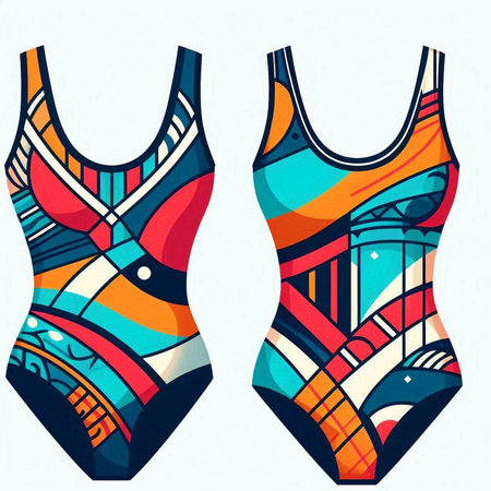 Swimsuit with colorful pattern. Vector illustration for your design.のイラスト素材