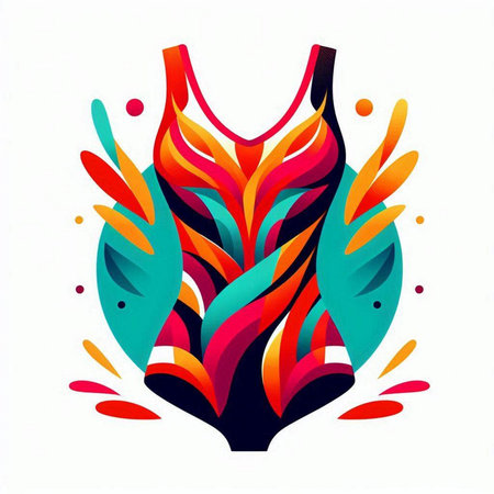 Illustration of a colorful swimsuit on a white background - vectorのイラスト素材
