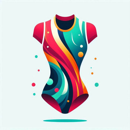vector swimsuit with colorful pattern on a white background, vector illustrationのイラスト素材