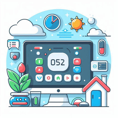 Flat design modern vector illustration concept of smart home and internet of things.のイラスト素材