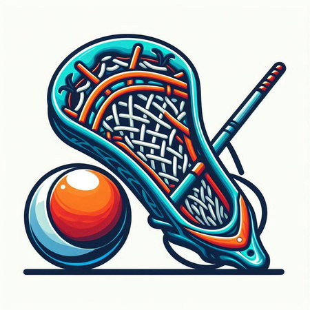 Cricket ball and racket. Vector illustration in retro style.のイラスト素材
