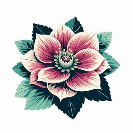 Decorative dahlia flower isolated on white background. Vector illustration.のイラスト素材