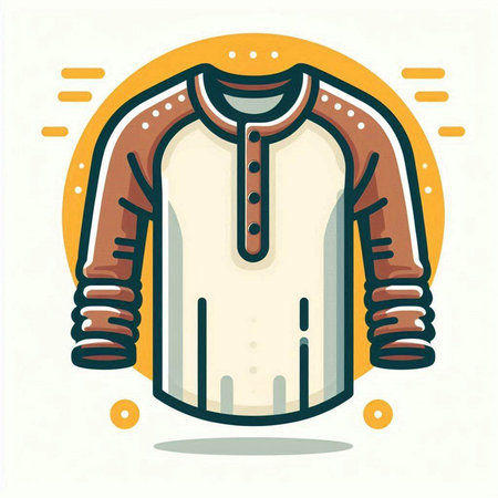 Vector illustration of a warm sweater on a white background in a flat style.のイラスト素材