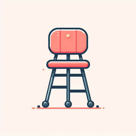 Illustration of a red chair. Vector illustration in flat style.のイラスト素材